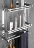タオルラック実用的な2レイヤーバスルームシェルフラックステンレス鋼シャンプートイレ洗面所アクセサリー1672393