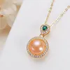 Pendant Necklaces Real Freshwater Pearl Necklace Orchid Clavicle Chain Ornament Zircon Copy Alloy Jewelry