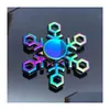 Spinning Top Colorf Spinning Top Zinc Alloy Fidget Spinner Wheels Gyro Toys Metal Bearing Rainbow Hand Spinners Focus Anti-Anxiety Toy Dhorc