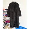 Frauen Pelz 2023 Winter Mode Frauen X-lange Flauschigen Bunte Mongolei Schafe Mantel Weibliche Faux FurJacket Festival Kleidung z462