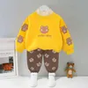 Kleidung Sets Jahre Sommer Junge Cartoon Print Pullover Top Junge Einfache Pullover Langarm Hosen Baby Neue Kinder Anzug R231127