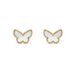 Stud Van Butterfly Stud Ored Oreing Moucroies Designer Fomen Women Letter V Clover Clive Mini Boucles d'oreilles en diamant de luxe en rose en or jaune