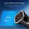 TE-P22 USB 38W USB 유형 C 빠른 QC3.0 PD 20W 듀얼 포트 자동차 충전기 빠른 충전 충전 어댑터 iPhone Xiaomi Huawei 휴대 전화.