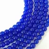 Kralen blauw ronde chalcedony jades stenen mode dames sieraden maken 4 mm 6 mm 8 mm 10 mm 12 mm losse spacers bevindingen 15 inch ge413