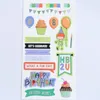 Present Wrap Kljuyp 4PC Birthday Boys Selfhesive Paper Sticker för Scrapbooking Happy Planner/Card Making/Journaling Project