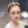 Hair Accessories Retro Green Navy Blue Children's Performance Crown Birthday Dress Alloy For Kids Women Princess Tiaras Headwear