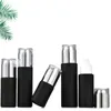 Bottiglia di vetro nero smerigliato Lozione Nebbia Spray Bottiglie con pompa Cosmetici Contenitori per la conservazione di campioni Barattoli 20ml 30ml 40ml 50ml 60ml 80ml 100ml Nakx