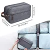 Organisateur cosmétique Sac de maquillage en toile de loisirs avec poignée en cuir voyage lavage pour hommes rasage rangement de toilette pour femmes sac organisateur étanche 231127