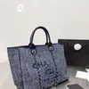 Klasik deauville tote çanta Alışveriş Çantası Lüks kanal çanta Bayan Naylon Kanvas Omuz Çantası Yüksek kapasiteli Tasarımcı Crossbody Zincir debriyaj yaz plaj Çantaları