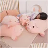 Bambole di peluche 40/50/60 / 80Cm Squish Pig bambola di pezza sdraiata peluche piggy giocattolo animale morbido peluche cuscino cuscino bambini bambino regalo confortante 2 Dhcap