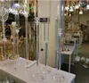 3 pçs/set acrílico cristal castiçais mesa artesanato peça central do casamento pilar suporte estrada chumbo festa castiçais casa decora