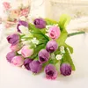 Decorative Flowers (1 Bunch/15Heads) QQ Rose Buds Artificial Simulation Flower Home Party Wedding Decoration Plant Potted Plants