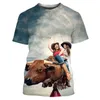 Męskie koszulki Summer hiszpańscy Bull Fighghting T-shirty 3D Print Streetwear Men Mężczyzn Kobiety Koszulka Koszulka Krótkie Krótkie Tleje Koszulki dla dzieci Tops