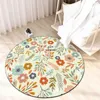 Tapis 150 cm petit frais nordique Ins Style pastorale fleurs cassées et salon chambre tapis rond antidérapant tapis