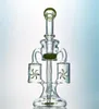 Green Purple Glass Bongs Hookahs Double Recycler Bong Propeller Spinning Percolator Oil Rigs Dab Rig 14mm Joint Water Pipes With H9319200