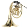 French Horn B/Bb Flat 3 Key Brass Gold Lacquer Single-Row Split Wind Instrument