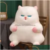 Other Home Decor Soft Down Cotton Cute Ugly Vivivat Sitting Cat Plush Toy Doll Slee Backrest Cushion Pillow Drop Delivery Garden Dhwwh