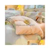 Bedding Sets Thickened Milk Veet Four-Piece Set Flannel Bed Sheet Quilt Er Bedroom Three-Piece Coral Warm Fresh Drop Delivery Home G Dh2Wr