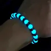 Bedelarmbanden Lumineuze armband voor mannen Women Fashion Natural Stone Elastic Bead Heal Gloeiende Bangle sieraden Drop