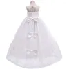 Flickaklänningar Tailing Girls Christmas Dress Costume White Bridesmaid Kids Clothes Children Long Princess Party Wedding Vestidos 14 10 12 12