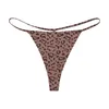 String léopard femmes sans couture glace soie sous-vêtements en string grande taille Sexy dame string S-XL