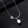 Retro Romantic Freshwater Pearl Butterfly Pendant Necklace Women's Fashion Luxury Plating 18k Gold s925 Silver Necklace Charm Female Collar Chain Jewelry