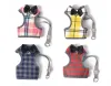 Neue Mode-Baumwolle mittlere kleine Hundegeschirre verstellbare atmungsaktive Weste Brustgurt mit kariertem Haustier-Hundezubehör