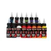 14 flessen tattoo-inktset kit 1oz tattoo-inkten 30ml zwarte body art pigment permanente make-up benodigdheden