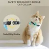 Köpek yaka kedi yakalı çan ayarlanabilir kopuk kedi yavrusu yaka güvenliği hava etiketi tutucu kasa evcil hayvan yeşil