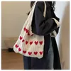 Borse da sera Borsa a tracolla casual da donna di grande capacità lavorata a maglia retrò Borsa a tracolla in tessuto cavo Love Heart Lady Crochet