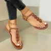 Sandaler Maogu 2023 Summer Women Flat Beach Gladiator Bohemian Ladies Casual Shoes Buckle Strap Roman Sandal Flip Flops 43