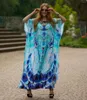 Women's Swimwear Peacock Positioning Printed Beach Cotton Cover Up Loose Holiday Dress Bikini 11 Colors