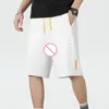 Erkek şort adam açık kasık sweatshorts seksi bülbeli külot kasıksız hip hop açık seks eşcinsel gevşek jogger pamuk erotik 6xl 7xl 8xl