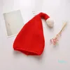 Berretti Cappelli lavorati a maglia di Natale Bambini Filato di lana Cappello caldo autunnale di Babbo Natale con palla soffice a coda lunga per bambini