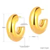 Stud Earrings Thick Stainless Steel Chunky Huggie For Women Waterproof 18K PVD Plated Fashion Jewelry Anti Allergic E23117