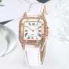 Wristwatches Women Watches 2023 Luxury Rectangl Watch Ladies Wrist Leather Strap Crystal For Female Relogio Feminino