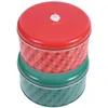 Storage Bottles 2 Pcs Sweet Container Jar Candy Christmas Cookie Tin Tinplate Containers Biscuit Lid Cocoa Brittle