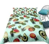 Bedding sets 3pcs Summer Fruits Duvet Cover Set Kids Pineapple Kiwifruit Bedding Set Green Background Home Textiles 230427