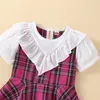 Girl Dresses Toddler Kids Girls Infant Cute Red Plaid Short Puff First Thanksgiving Outfit Dress Princess Clothes For Little