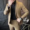 Abiti da uomo 2023 Uomini belli alla moda di alta qualità (pantaloni da completo) Completo da uomo d'affari professionale per il tempo libero Sposo da matrimonio britannico 2 set