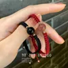 Braccialetti con ciondoli Rosso/Nero Naturale Fragola Cristallo Pietre di Ossidiana Corda Catena Treccia per Donna Uomo Coppia Gioielli