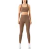 LL Nowe kobiety spodnie Suits Pants Bra Set Tracksuit Naga wysokiej talii Sport Fitness Leggingi Sexy garnitur trening siłownia ciasne ubrania