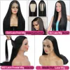 Synthetic Wigs Transparent Lace Wigs for Women 180% Heat Resistant Synthetic Hair Straight Good Quality 360 Femme 13x4 Black 230227