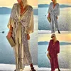 Casual vintage de lantejoulas femininas quimono cardigan verão batwing maxi party long party elegant v-decot noite