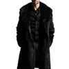 Jaquetas masculinas Mens Vintage Faux Fur Teddy Casaco Outono Inverno Casual Moda Longa Jaqueta Grossa Quente Outwear Oversize Masculino