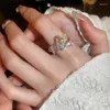 Clusterringen KAITIN Zirkoon Strik Open Ring Zoet Schattig Temperament Wijsvinger Mode Persoonlijkheid Veelzijdig Licht Luxe Accessoires