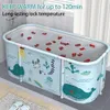 Bathtubs 53Inch Portable Folding Bathtub for Adult Children Swimming Pool Large Plastic Bathtub Bath Bucket Insulation Bathing Bath Tub