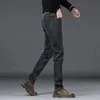 Mens Jeans Thermal Winter Snow Warm Plush Slim Cool Thicken Fleece Denim Stretch Long Pants Dad Casual Fashion Trousers 231127