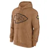 Men BrownKansasCityChiefs 2023 Salute To Service Club Pullover Hoodie