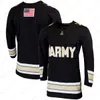 Maglie Custom Army Black Knights Lucas Kanta Hunter McCoy Max Itagaki Brett Abdelnour Sean Vlasich Stephen Willey Joey Baez Maglia da hockey dell'esercito